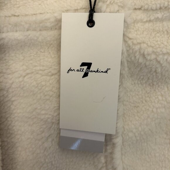 7 For All Mankind Women's Coat Size XS Metallic Silver Jacket Faux Fur NWT - Picture 4 of 16